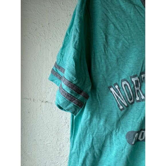 Jerzees North Carolina Aquariums V-Neck Tee XL Polyester Cotton Green Gray READ - Picture 5 of 10